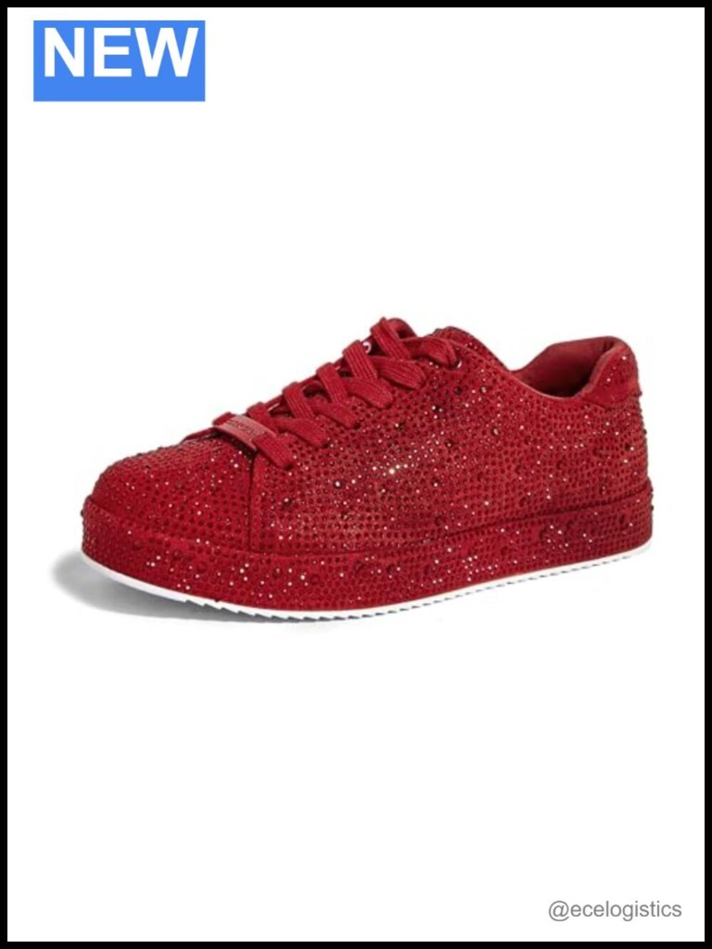 Women's Platform Rhinestone Sneakers with Glitter Bling Shiny Wedding Shoes